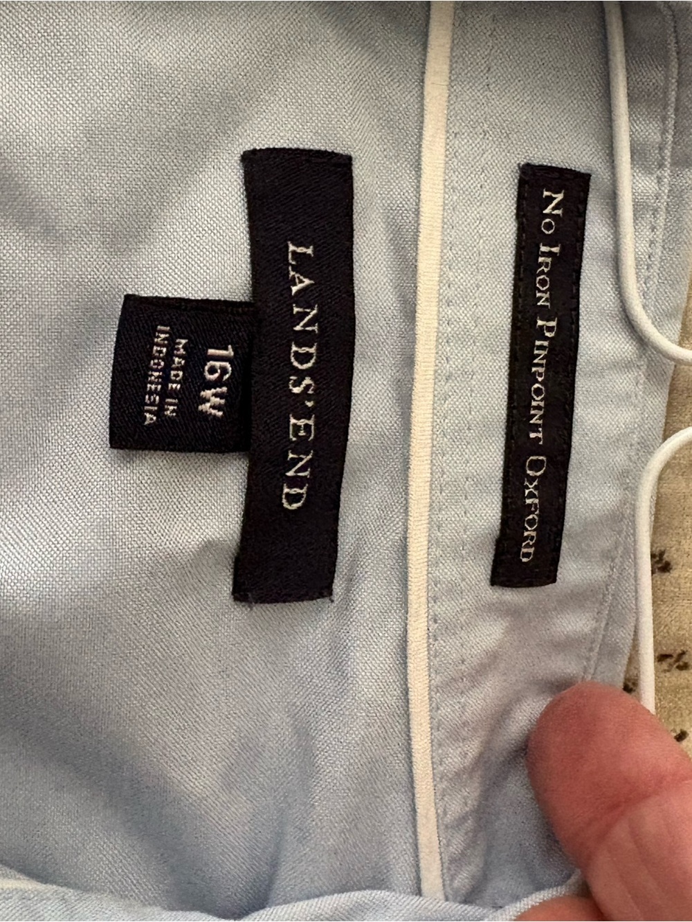 Lands' End Light Blue Pinpoint Oxford No-Iron Shirt